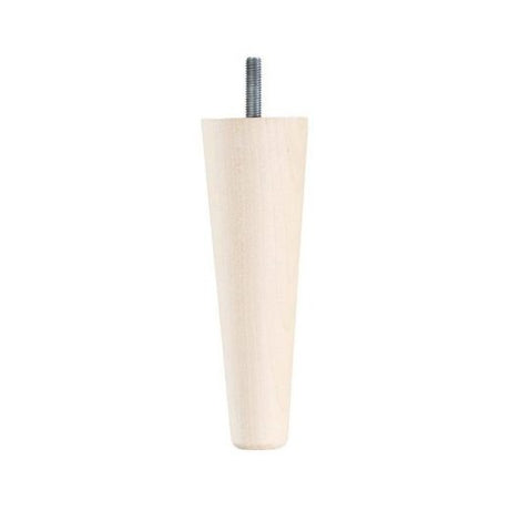 Wooden Round Tapered Sofa Leg 150mm x 50mm – Turned Leg in a Raw Finish