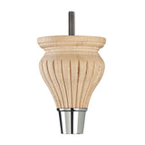 Raw Finish Detailed Wooden Sofa Leg – D-E1401R - Chrome Cup Cap