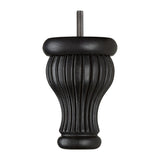 Hand Painted Wooden Sofa Leg 125mm x 80mm - Black Carbon