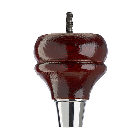 Mahogany Finish Wooden Sofa Leg – D-E5020M - Chrome Cup Cap