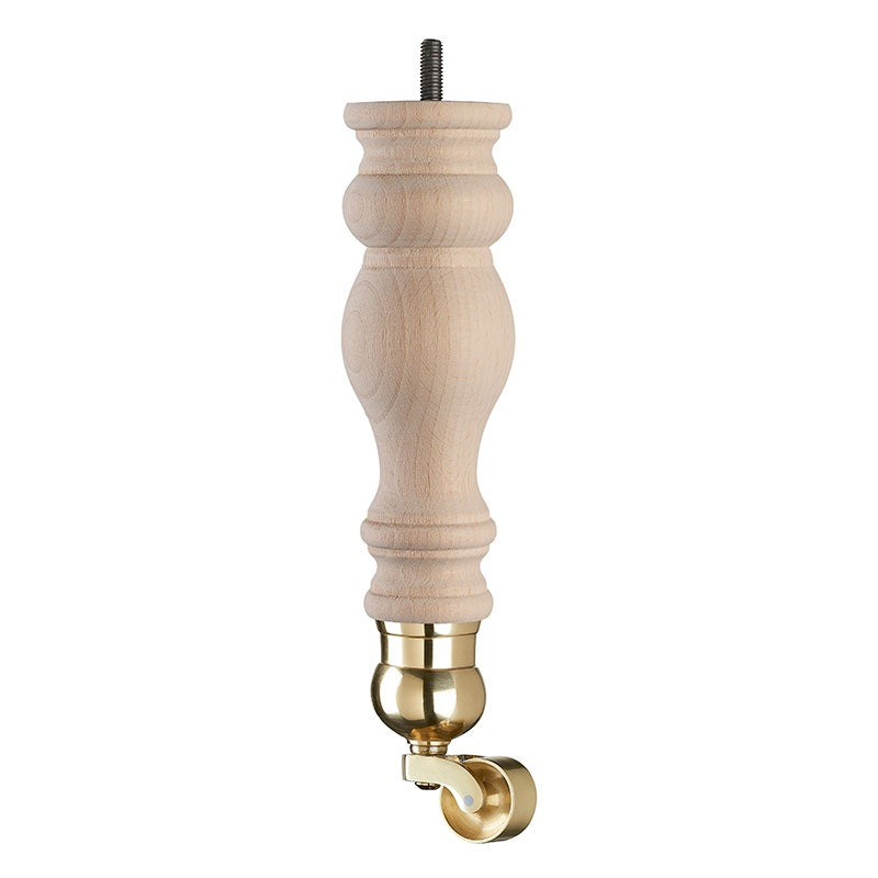 Raw Finish Turned Wooden Sofa Leg – D-E5053R - Brass Cauldron