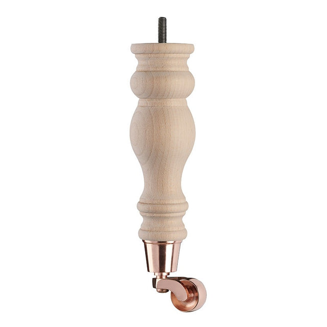 Raw Finish Turned Wooden Sofa Leg – D-E5053R - Rose Gold