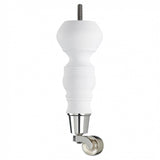 Brilliant White Hand Painted Sofa Leg – D-E5063BW - Chrome Castor