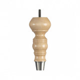 Natural Gloss Finish Wooden Sofa Leg – D-E5063N - Stainless Steel Finish Cup Cap