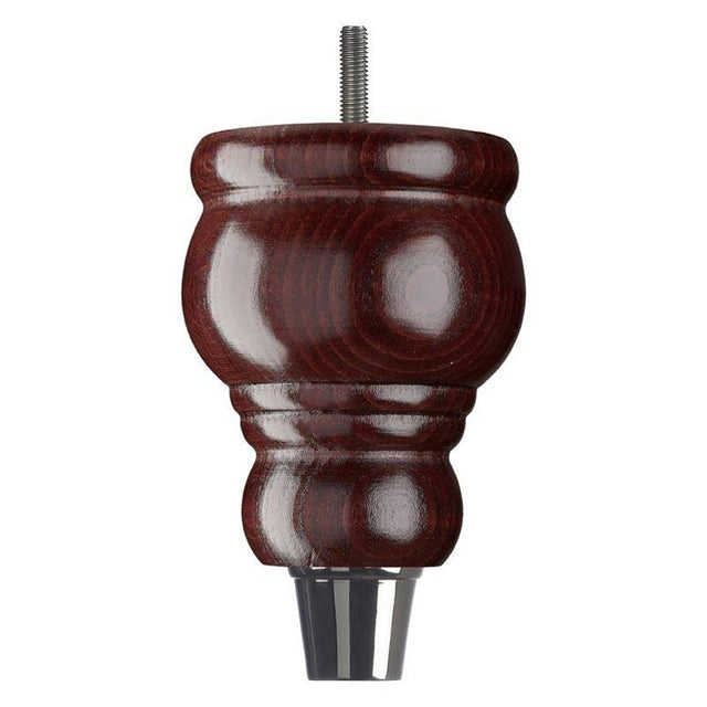 Mahogany Finish Wooden Sofa Leg – D-E5087M - Black Nickel Cup Cap