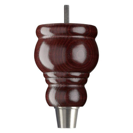 Mahogany Finish Wooden Sofa Leg – D-E5087M - Stainless Steel Finish Cup Cap