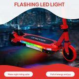 AIYAPLAY Electric Scooter for Kids 6-14 Years, with Colourful Lights, Red