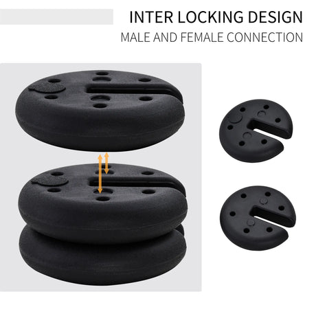 Outsunny Pop up Canopy Weight Set of 4, Heavy Duty Sand Fillable Tent Leg Weights for Marquee Party Tent Canopy, Total 20kg