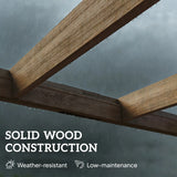 Outsunny Lean-To Wooden Pergola Kit, Decorative Garden Gazebo with Stable Structure and Concrete Anchors, 2.4 x 2.4m, Light Brown