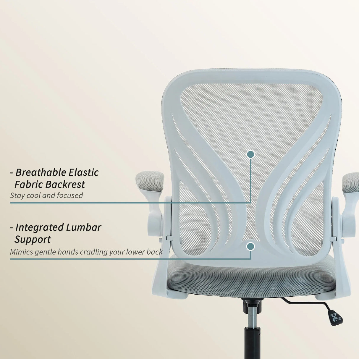 HOMCOM Mesh Office Chair with Foldable Backrest - Light Grey