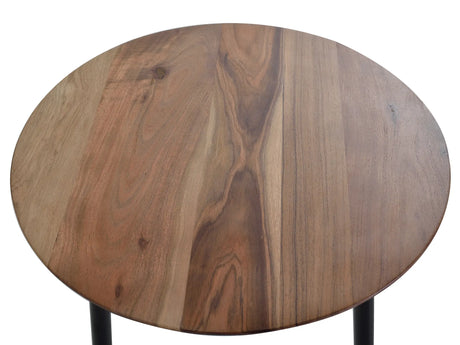 Giner and Colomer  Set Of 3 Acacia Wood Tables With Metal Legs