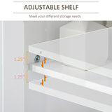 kleankin Under Sink Cabinet, Bathroom Sink Cabinet with 2 Doors, Pedestal Under Sink Design, Freestanding Bathroom Cupboard with Adjustable Shelf, White