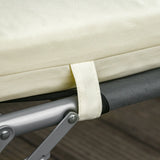 Outsunny Set of 2 Sun Lounger Cushions, Replacement Cushions for Rattan Furniture with Ties, 196 x 55 cm, Cushion ONLY, Cream White
