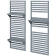 Outsunny Wall Mounted Plant Stands Set of 2, Fir Wood Flower Stand with Shelves and Slatted Trellis for Patio, Balcony, Porch