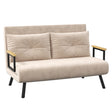 HOMCOM 4-in-1 Velvet-Feel Double Sofa Bed, with Pillows - Beige