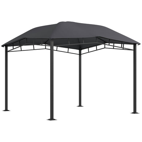 Outsunny 3x3(m) Outdoor Gazebo Garden Gazebo Pavilion Sunshade Canopy Tent with Steel Frame, Grey