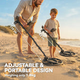 Outsunny Metal Detector for Adults, IP68 Waterproof Search Coil with LCD Display, 5 Modes Gold Detector with Carry Bag, Shovel
