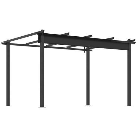 Outsunny 3 x 4m Aluminium Pergola, with Retractable Roof - Dark Grey