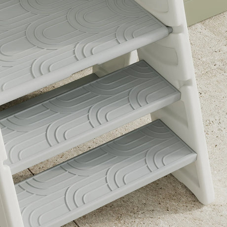 AIYAPLAY Foldable and Adjustable Kids Step Stool with Handle, Non-Slip, Grey