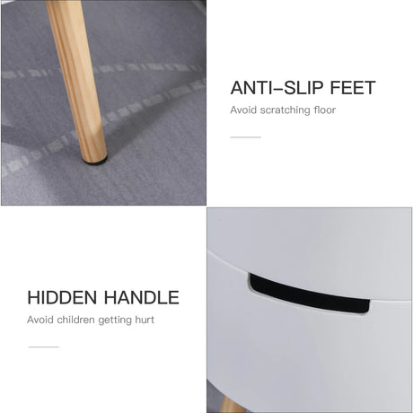 HOMCOM 3-Tier Coffee Table, Round End Table with 2 Hidden Compartments and Detachable Tray, Side Table with Storage for Living Room, White