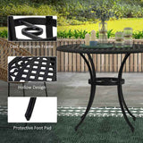 Outsunny Φ90cm Four-Seated Round Aluminium Garden Table, with Parasol Hole