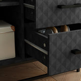 HOMCOM Sideboard with Adjustable Shelf, Freestanding Sideboard Storage Cabinet with Open Compartment and 2 Drawers, Black