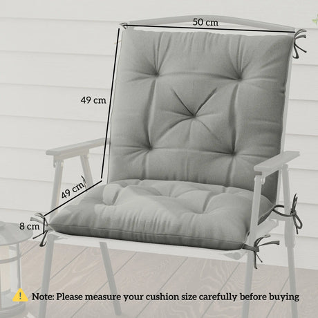 Outsunny Set of Two Outdoor Seat Cushions - Light Grey