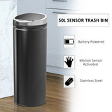 HOMCOM 50L Sensor Bin with Quiet Soft-Close Lid, Automatic Touchless Motion Sensor Rubbish Bin with Fingerprint Resistant, Stainless Steel for Hygienic Kitchen, Home Office Use, Black