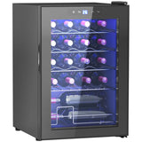 HOMCOM 20 Bottle 5-18℃ Countertop Wine Fridge - Black