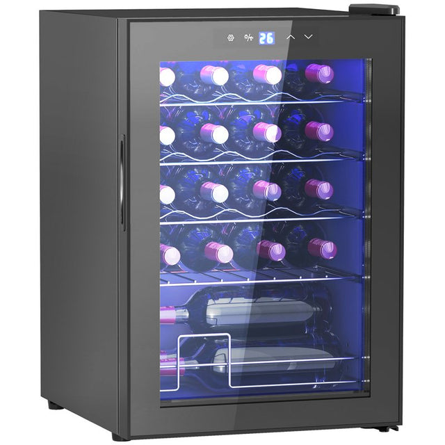 HOMCOM 20 Bottle 5-18℃ Countertop Wine Fridge - Black