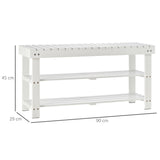 HOMCOM Shoe Bench, 3-Tier Wooden Shoe Rack with Hidden Storage Compartment, Slatted Shelves, Home Storage Unit, Hallway Furniture, White, 90L x 29W x45H cm