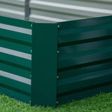 Outsunny Metal Raised Garden Bed Planter Box Outdoor Planters for Growing Flowers, Herbs, Green, 241x90.5x30cm