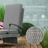 Outsunny 80 Reclining Rattan Lounger - Grey