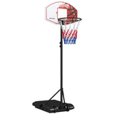 SPORTNOW Adjustable Basketball Stand Net System, with Wheels, Enlarged Base, PE, Backboard, 179-209cm