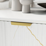 HOMCOM Elegant Marble Effect Storage Coffee Table - White