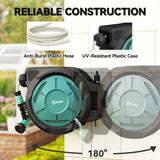 Outsunny Retractable Hose Reel Wall Mounted, 20+2m Garden Hose Pipe Reel with Lock, Auto Rewind, 7 in 1 Spray Nozzle, Includes Wall Fixings, 180 Swivel, Outdoor Watering, 54 x 20 x 39 cm, Black