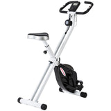 SPORTNOW Folding and Quiet Exercise Bike with 8-Level Magnetic Resistance and Heart Rate Sensor, for Home Gym, Black and White