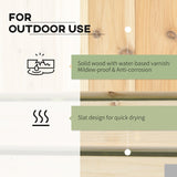 Outsunny 37L Wooden Garden Planter & Bench Combination Garden Raised Bed Patio Park Natural 176 x 38 x 40 cm