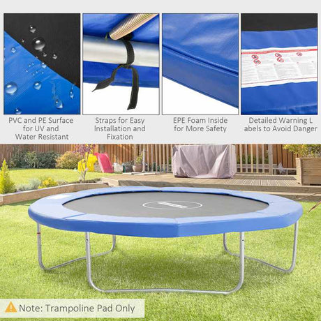 HOMCOM 10FT Trampoline Pad, Φ305cm Trampoline Accessories Surround Safety Pad Foam Padding Pads Replacement Spare, Blue