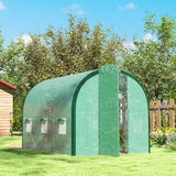 Outsunny 3 x 2(m) Polytunnel Greenhouse, with Windows and Doors - Green