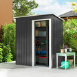 Outsunny 5 x 3ft Garden Storage Shed with Sliding Door and Sloped Roof Outdoor Equipment Tool, Black