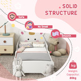 ZONEKIZ Kids Bedroom Furniture Set with Kids Dressing Table with Mirror and Stool, Toddler Bed Frame for 3-6 Years, Unicorn Design