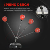 HOMCOM Punching Bag with Stand, 132-158cm Adjustable Height, for Teens, Red/Black