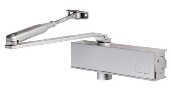 OVERHEAD DOOR CLOSER ADJUSTABLE SIZE 2-4 TEMPLATE C/W FIG 66 BRACKET - SILVER - EACH