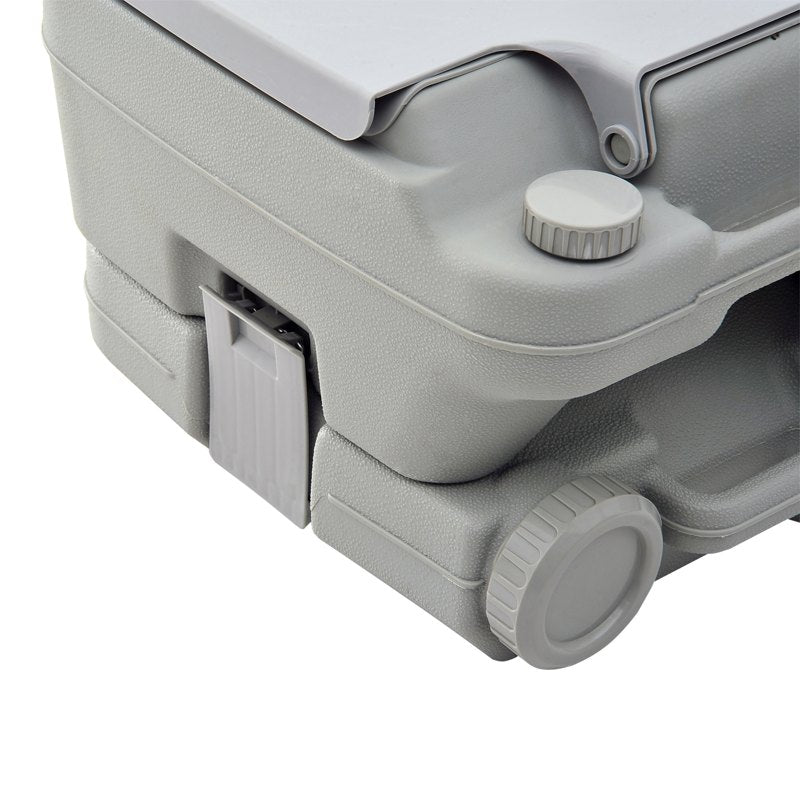 HOMCOM 10L Portable Travel Toilet Outdoor Camping Picnic with 2 Detachable Tanks & Push-button Operation, Grey