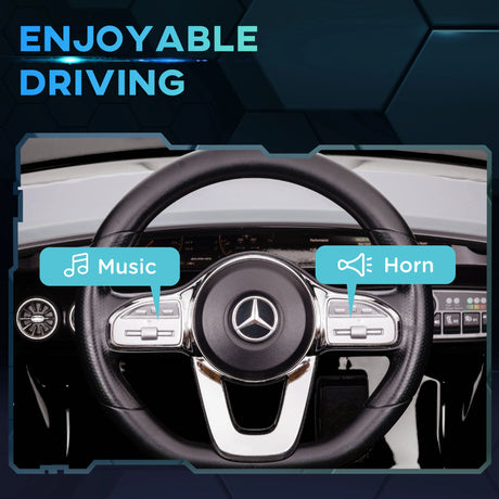 AIYAPLAY Mercedes-Benz AMG CLA 45 Licensed 12V Kids Electric Car Ride on Car w/ Remote, Suspension Lights Music Horn - Black