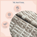 PawHut Wicker Dog House, Rattan Pet Bed, with Removable Cushion, Canopy, for Small and Medium Dogs - Dark Grey