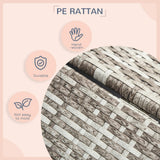 PawHut Wicker Dog House, Rattan Pet Bed, with Removable Cushion, Canopy, for Small and Medium Dogs - Dark Grey