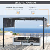 Outsunny 3 x 3(m) Steel Pergola Gazebo with Retractable Roof, Garden Gazebo Canopy Sun Shade Shelter for Outdoor, Deck, Patio, Dark Grey