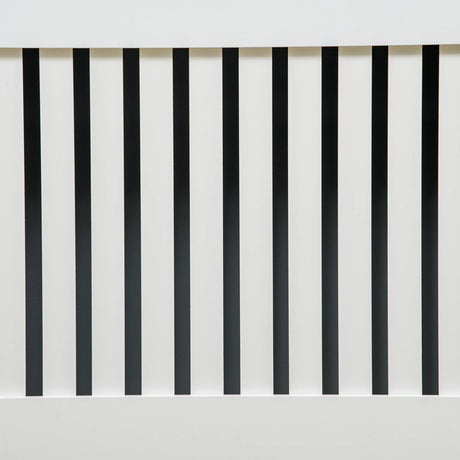 HOMCOM Slatted Radiator Cover Painted Cabinet MDF Lined Grill in White (172L x 19W x 81H cm)